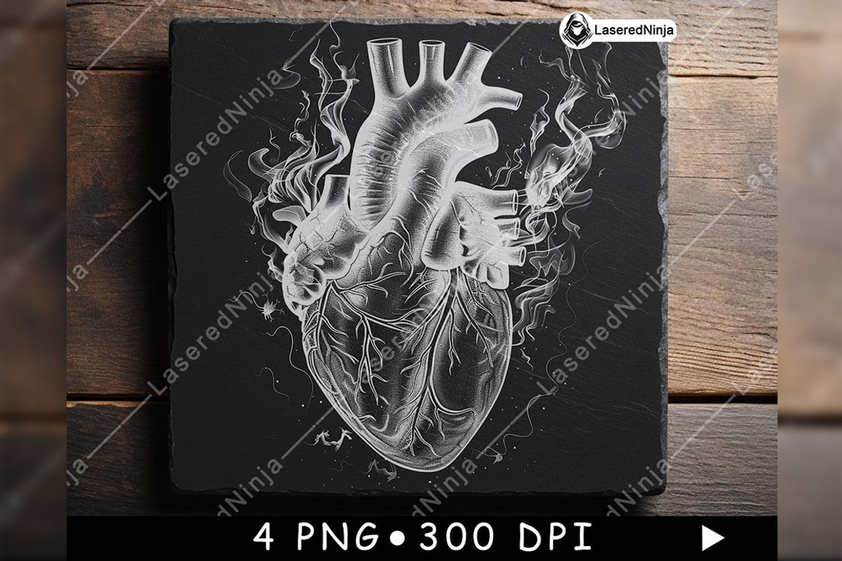 Anatomical Human Heart Flames Smoke, a Background Graphic by LaseredNinja (Photo 3 of 7)