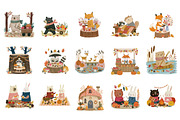 Storybook Autumn Woodland PNG, an Animal Illustration by Nicolle's Colorful Art (Thumbnail 2 of 6)