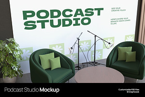 Podcast Studio Mockup, a Mockup by graphicook