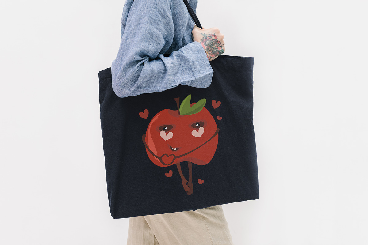 Cute Apple Emoji Clipart Set Fruit, a Food Illustration by Vaniuta_Art (Photo 2 of 3)