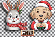 Christmas Animal Sublomation Bundle, an Animal Illustration by protabsorkar11 (Thumbnail 9 of 9)