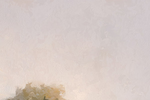Misty morning landscape painting with trees showing a serene fie, a Decorative Illustration by Studio ANNA