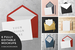 Greeting Card & Envelope Mockups