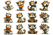 Whimsical Valentine Cat Clipart, an Illustration by Designking (Thumbnail 3 of 5)