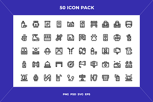 Trekking icons, an Outline Icon by Wencory