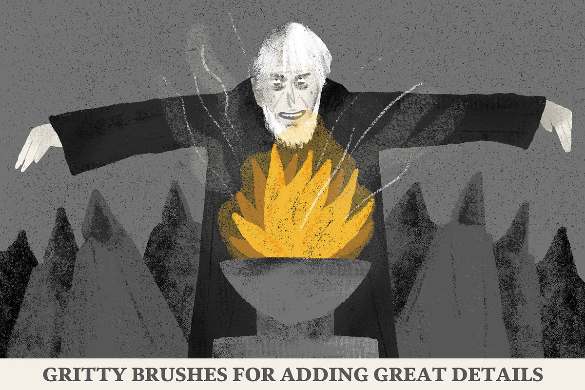 Gritcore Brushes for Procreate, a Brush Add-On by Guerillacraft (Photo 3 of 9)