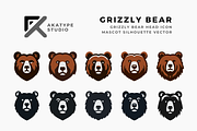 Grizzly Bear Icon Vector, an Icon by Akatype Studio (Thumbnail 1 of 3)