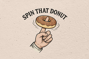 Spin that donut illustration, a Food Illustration by Vectorlina