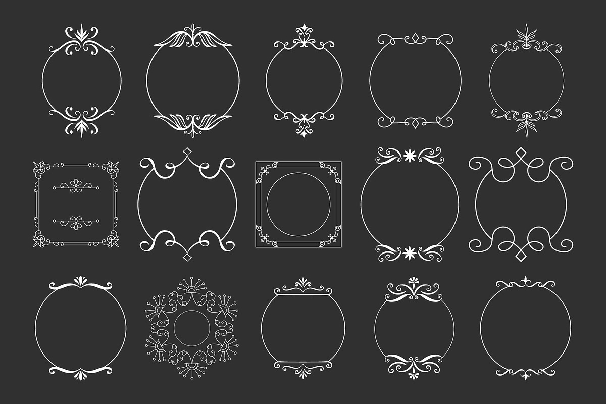 210 hand drawn frames & borders, a Decorative Illustration by Anatartan Design (Photo 4 of 11)