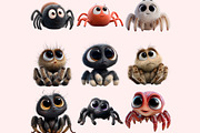 Cute Spider Clipart PNG Bundle, a Graphic by M9 Design (Thumbnail 5 of 9)