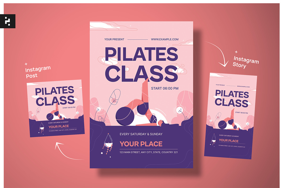 Pilates Class Flyer, a Flyer Template by Neermana (Photo 1 of 4)