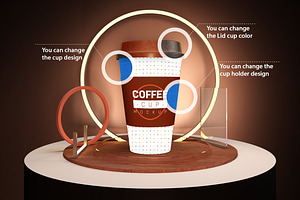 Coffee Cup Neon Mockup