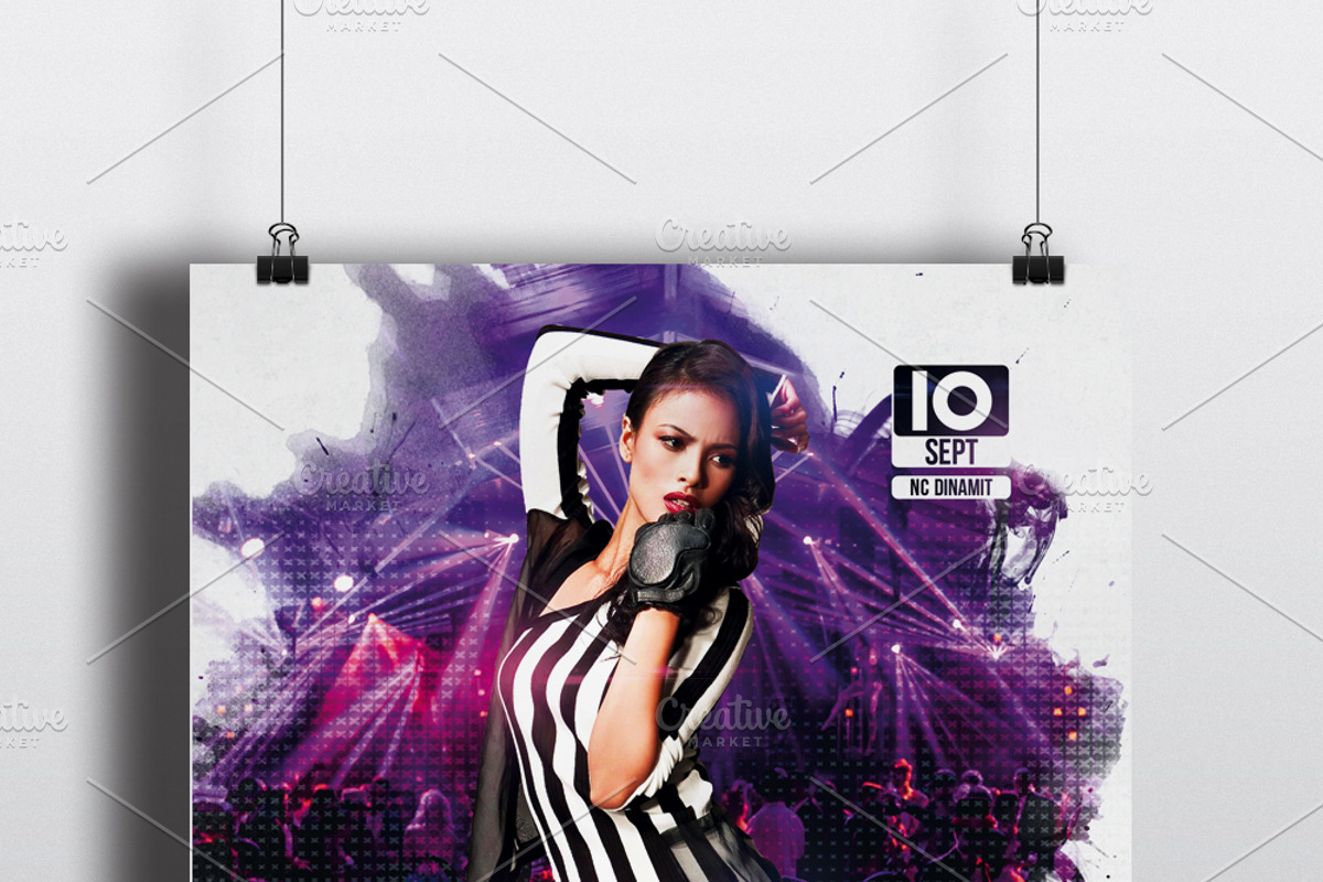 Electro Night Party Flyer Template, a Flyer Template by Malaxay (Photo 2 of 2)