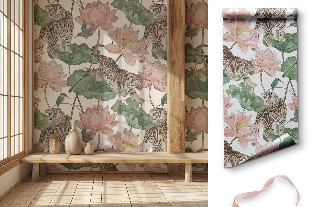 Japanese Watercolor Collection, a Pattern Graphic by mila_leev (Photo 4 of 17)