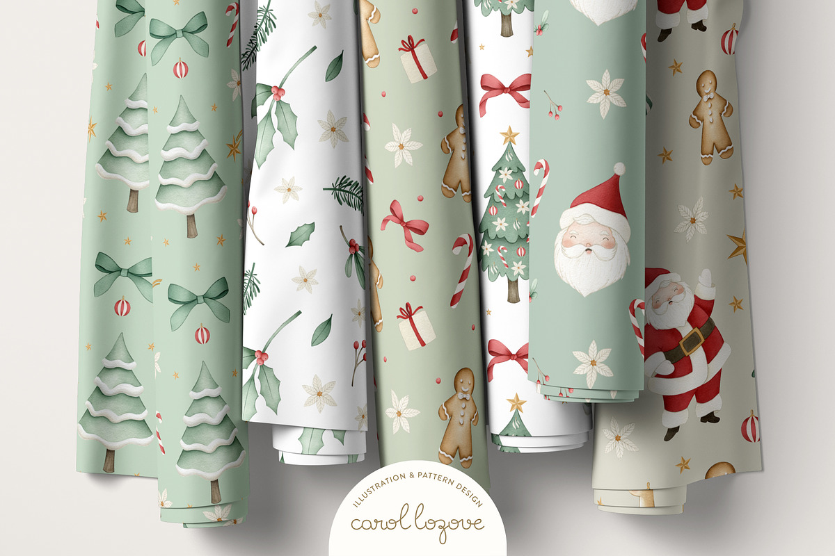 Watercolor Whimsical Christmas Set, a Decorative Illustration by Carol Lozove (Photo 26 of 44)