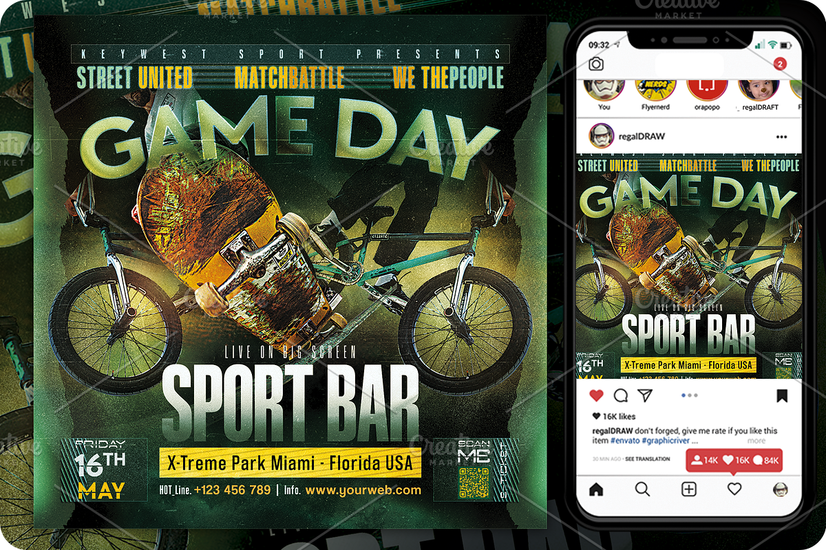 Extreme Game Sport Flyer, a Flyer Template by regalDRAW (Photo 1 of 3)