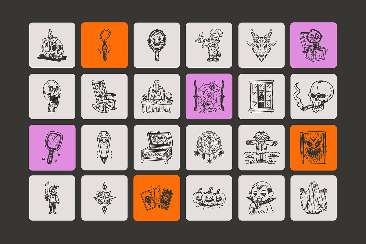 Animated Creepy and Spooky Doodles, an Object Graphic by Brickclay (Photo 4 of 5)