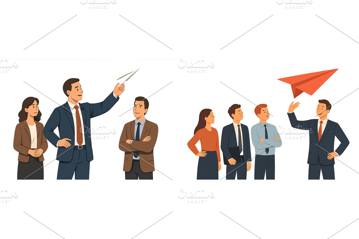 Business professionals engaged in, a Person Illustration by ZinetroN