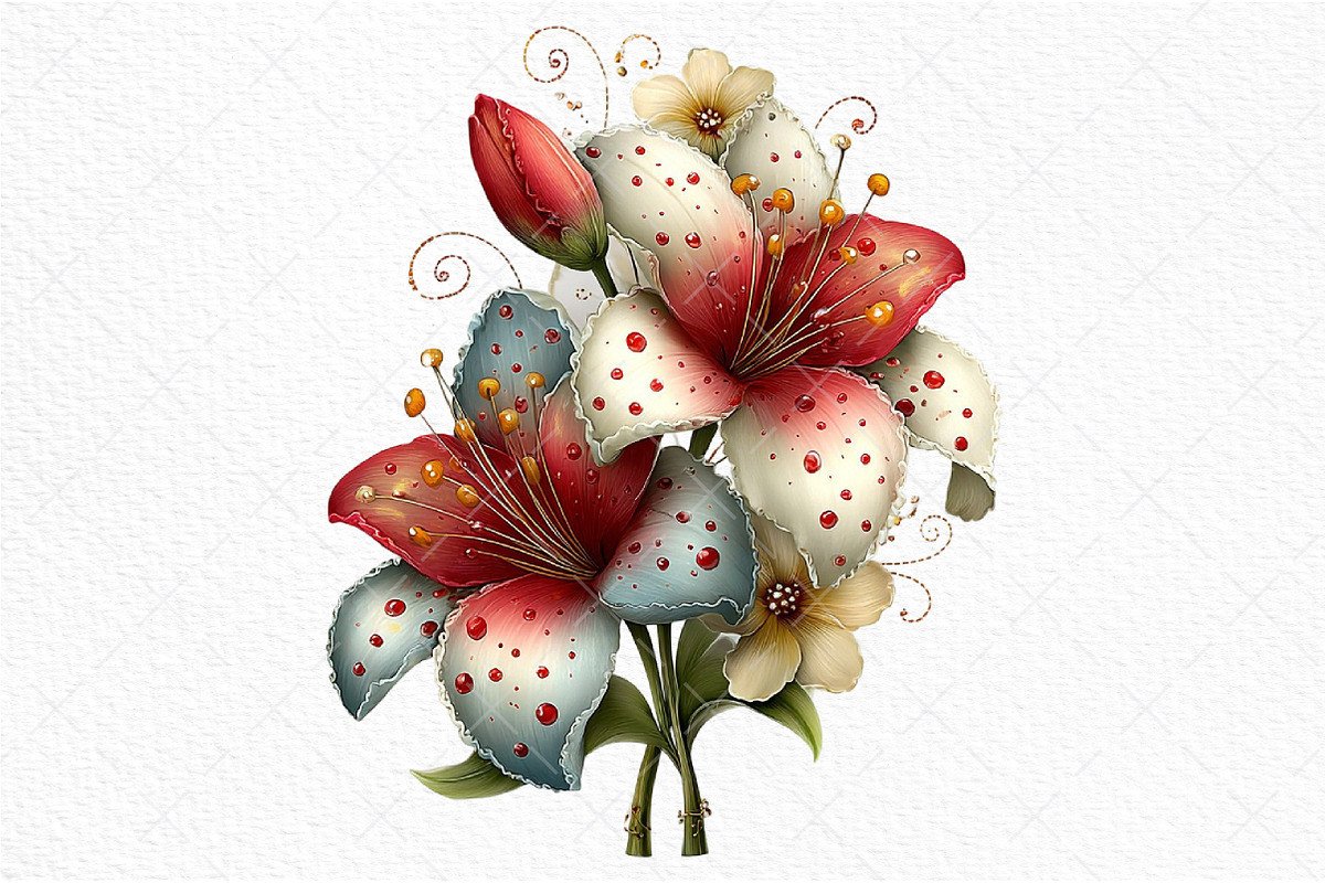Whimsical Spring Lily Flowers PNG, an Illustration by Craft Nest (Photo 9 of 11)