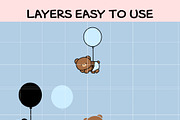 Cute Baby Bear with Balloon SVG, an Illustration by TheHitShop (Thumbnail 2 of 7)