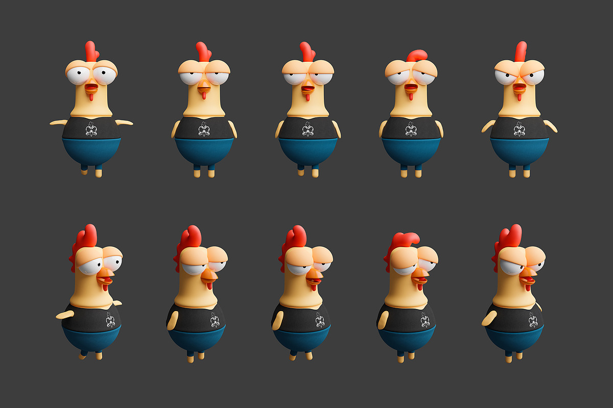 Chicken 3D Characters Illustration, a Characters & Person 3D Model by Artnivora.Std (Photo 2 of 3)