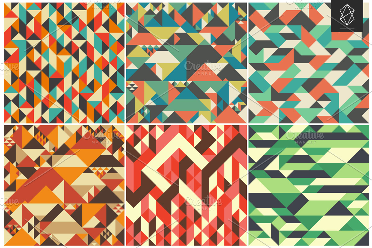 Geometric seamless pattern set, a Pattern Graphic by Yury Velikanov (Photo 2 of 5)