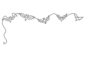 Halloween corner border with flying