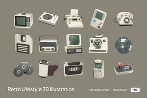 Retro Lifestyle 3D Illustration