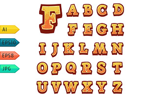 Orange Vector Stone Game Alphabet