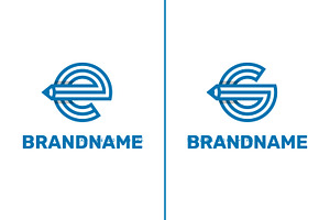 Letter E and G Pencil Logo, a Branding & Logo Template by Pray Art Design Studio