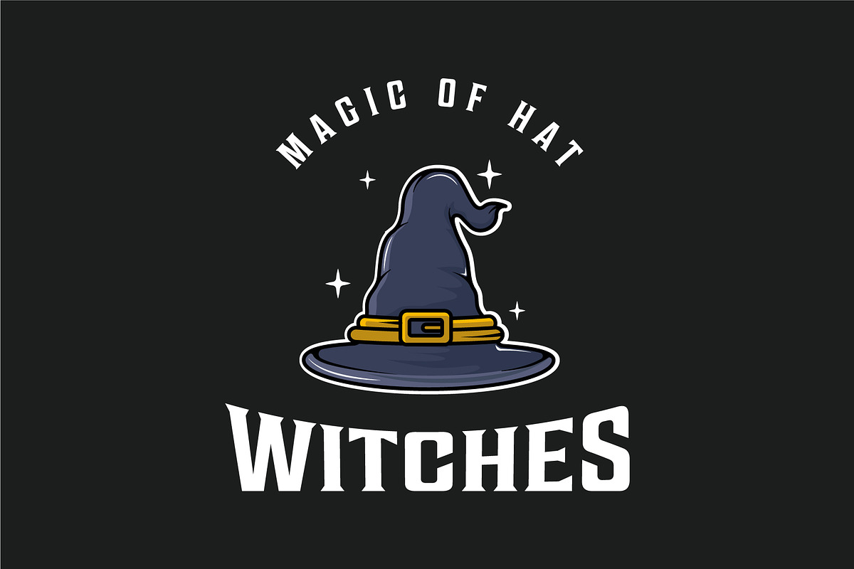 witches magic hat logo vector design, a Branding & Logo Template by zyxroun shop