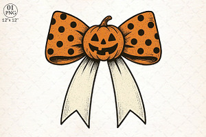 Halloween Bow PNG Pumpkin Ghost, an Illustration by Libby Wishes