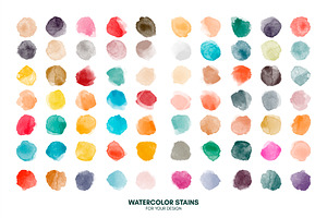 Huge Set Watercolor Vector Stains