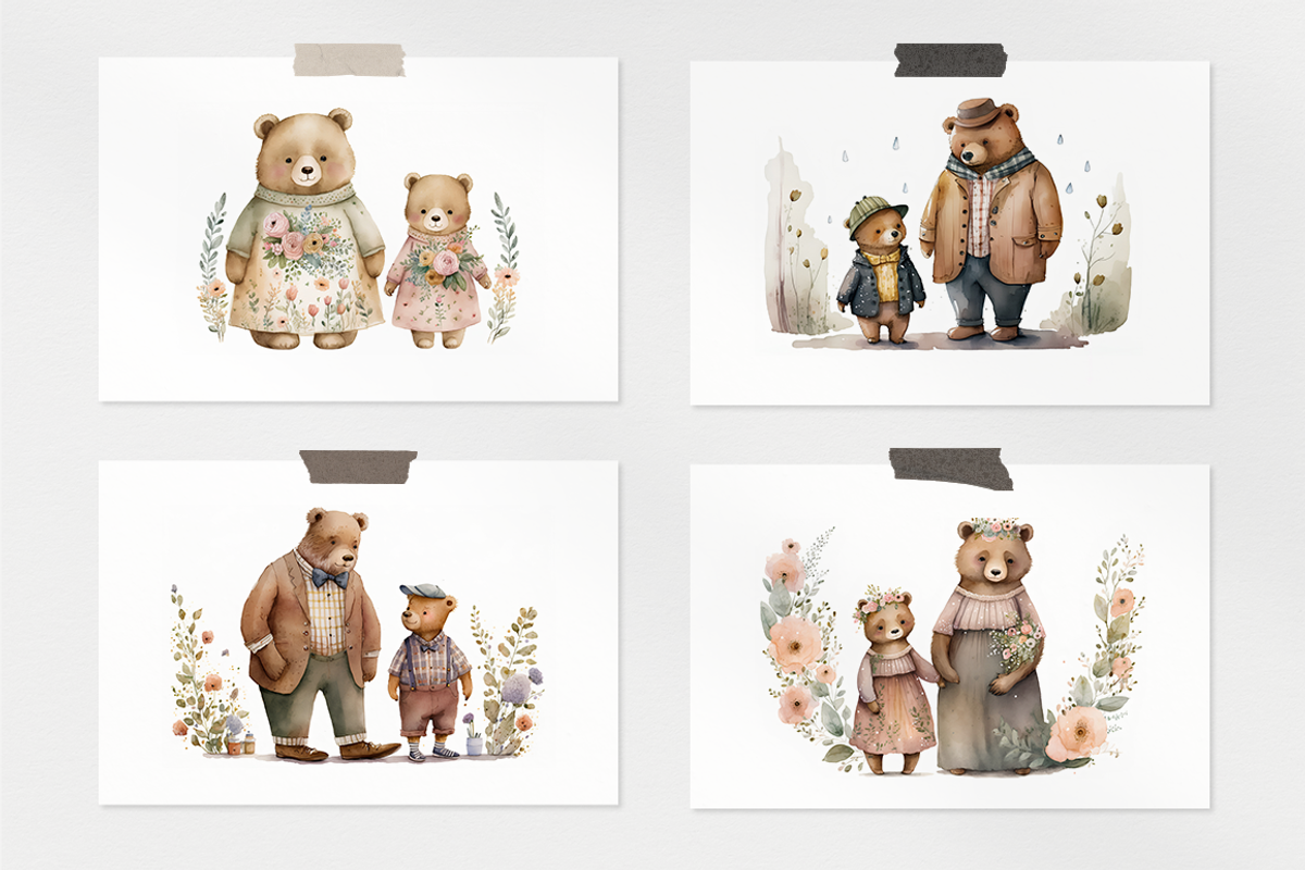 Cute Bears Watercolor Collection, a Decorative Illustration by artsy-fartsy (Photo 4 of 12)