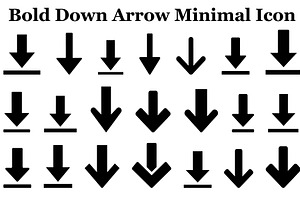 Bold Down Arrow Minimal Icon Bundle, an Icon by hafijul