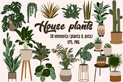 Boho house plants clipart, a Decorative Illustration by ApetekMarket (Thumbnail 1 of 5)