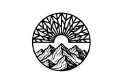 Mountain Sun Circle Design Bundle, an Illustration by Creativeshirt (Thumbnail 25 of 31)