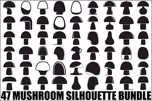 Mushroom Silhouette Bundle, an Illustration by musafir_fashion