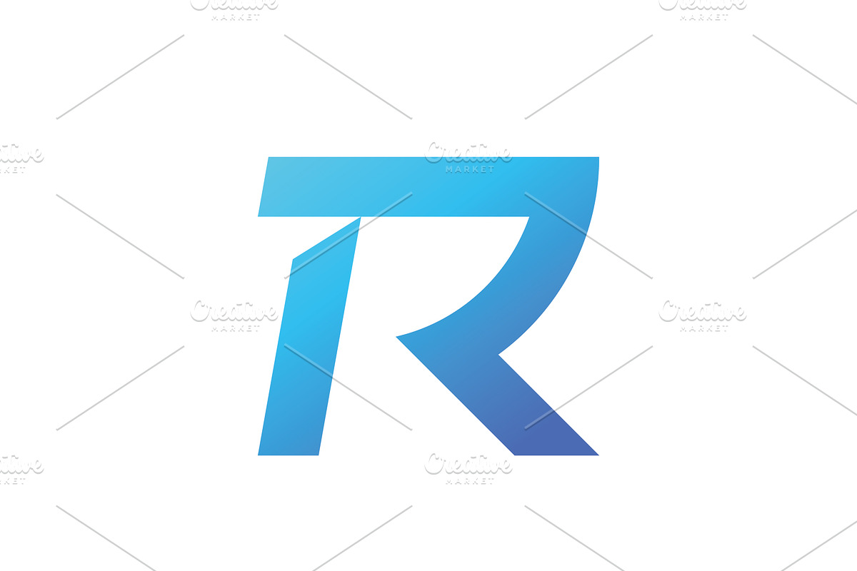 R Uppercase Initial Logo Design, a Graphic by T.Vooka