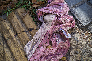 Women panties dropped on the sidewalk, an Industrial Photo by DanFLCreativo