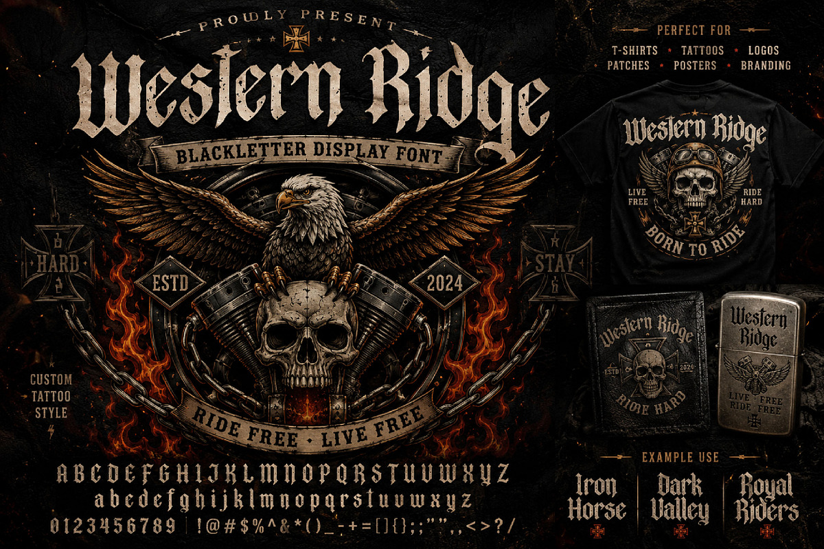 Western Ridge, a Blackletter Font by Wow Magic (Photo 3 of 6)