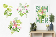 Tropical Flowers. Exotic flora set, an Illustration by Tata Pilip (Thumbnail 3 of 21)