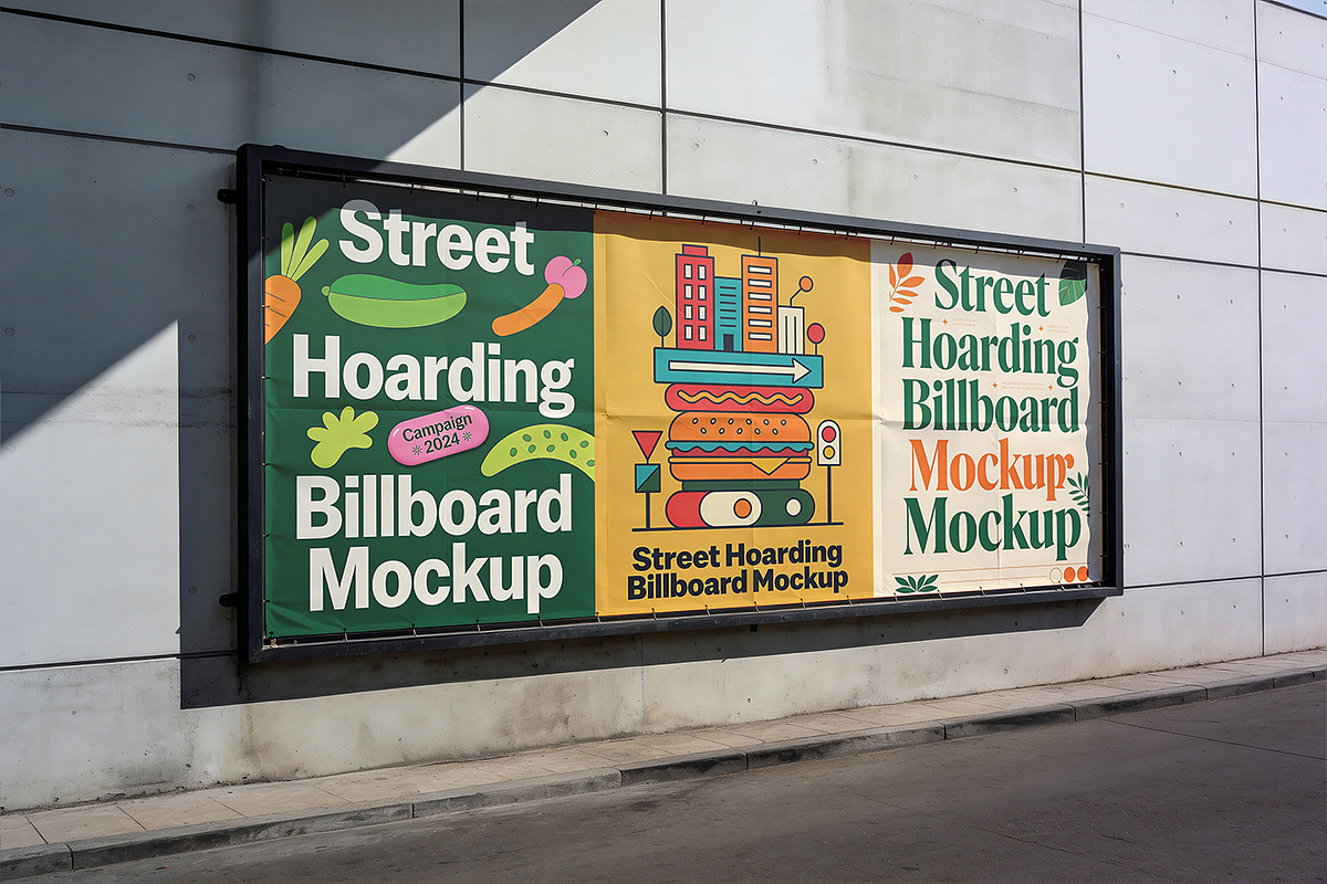 Street Hoarding Billboard Mockup, an Advertising Mockup by Pitchlook.Studio (Photo 3 of 4)