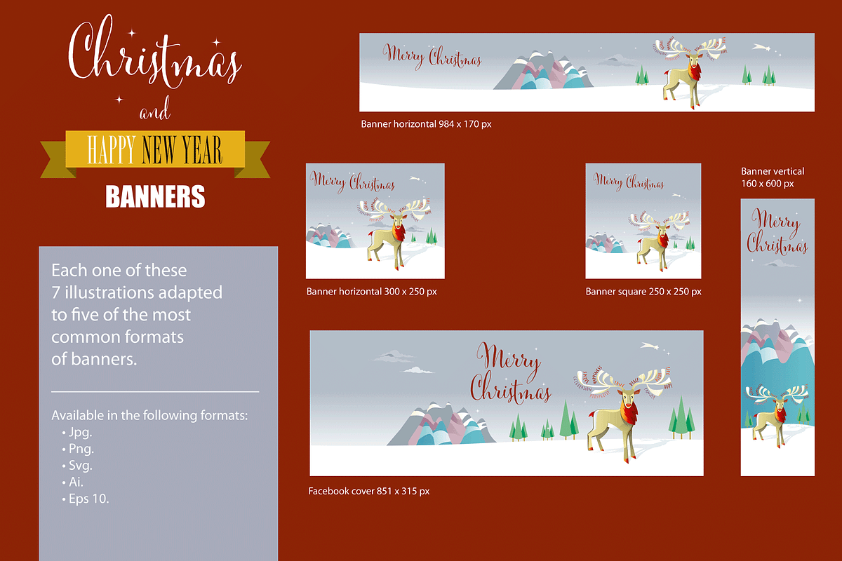 Christmas Cards and Banners Bundle, a Seasonal Illustration by ÁRTICA (Photo 4 of 19)