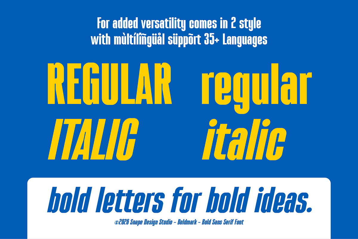 Boldmark - Bold Sans Serif Font, a Sans Serif Font by Snape Design Studio (Photo 6 of 12)