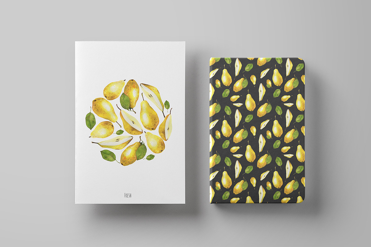 Juice pears. Watercolor collection, a Decorative Illustration by Maria's little shop (Photo 6 of 11)