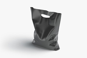 Black Die-cut Plastic Bag 3D Model