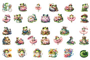 Funny clipart, Frog clipart Woodland, an Animal Illustration by ElenazlataArt (Thumbnail 2 of 3)