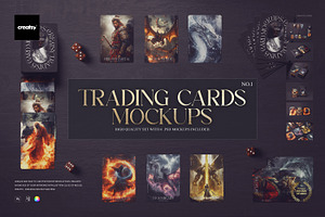Trading Cards Mockup Set v.1, a Merchandise Mockup by creatsy5