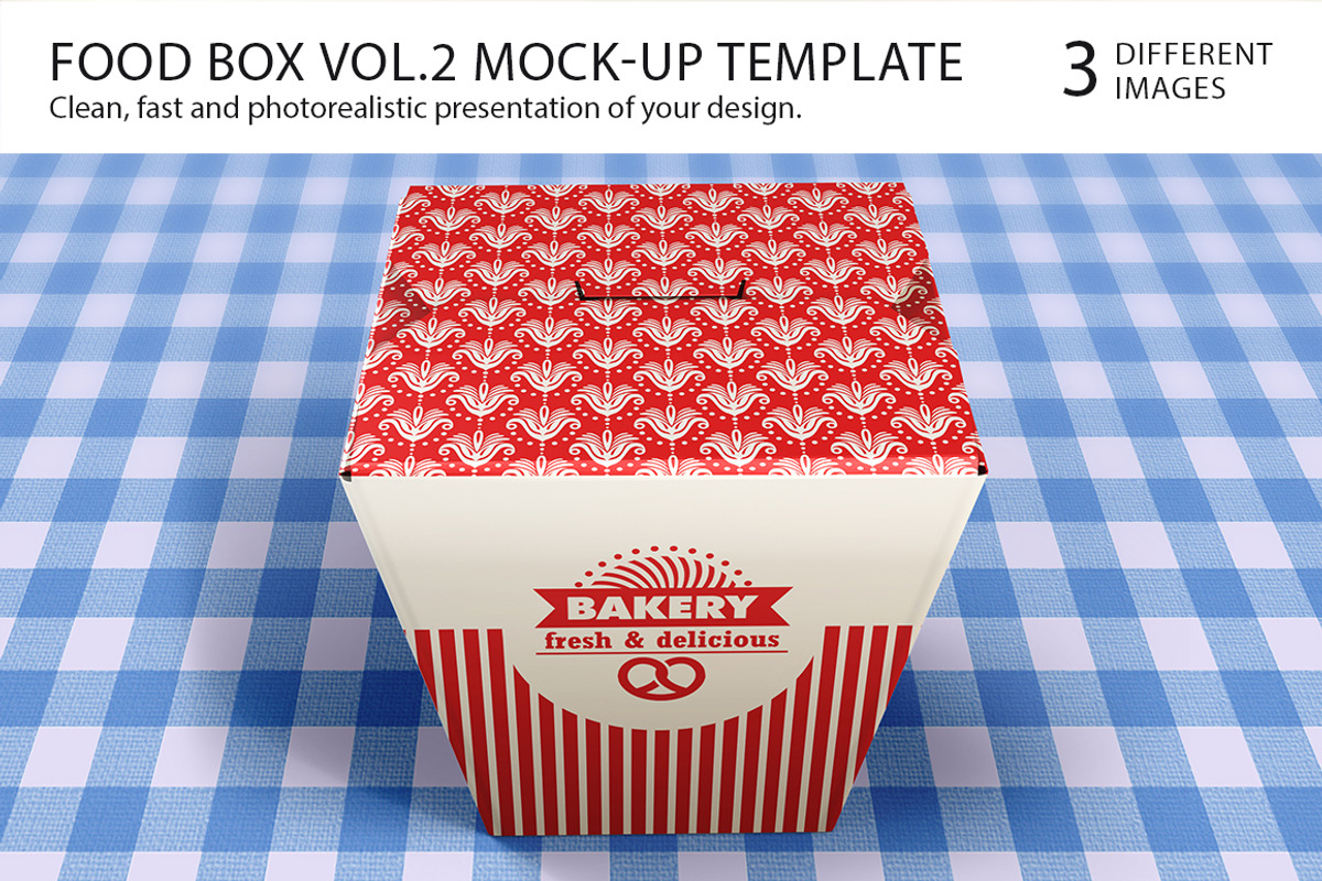 Food Box Vol.2 Mock-up Template, a Packaging Mockup by ItemBridge (Photo 1 of 5)